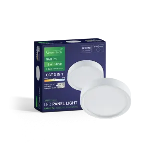 GREEN TECH LED panel Green Tech 12W, 3CCT, nadgradni, okrogli - CX-R02-12-3CCT