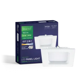 GREEN TECH LED panel Green Tech 12W, 3CCT, recessed, square - CX-S01-12-3CCT