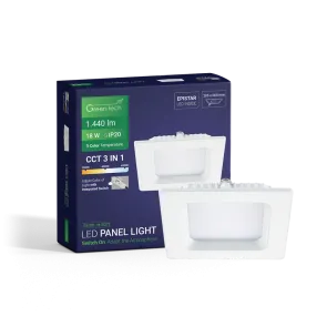 Zeleni TEHNOLOGIJA LED panel Zeleni Tehnologija 18W, 3CCT, vgrajen, kvadratni - CX-S01-18-3CCT