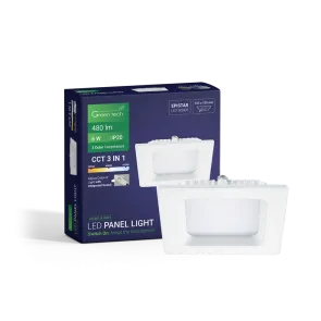 Zeleni TEHNOLOGIJA LED panel Zeleni Tehnologija 6W, 3CCT, vgrajen, kvadraten - CX-S01-6-3CCT