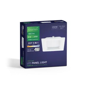 Zeleni TEHNOLOGIJA LED panel Zeleni Tehnologija 6W, 3CCT, vgrajen, kvadraten - CX-S01-6-3CCT