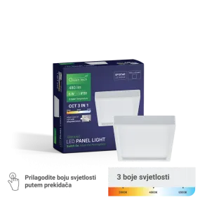 GREEN TECH LED panel Green Tech 6W, 3CCT, surface-mounted, square - CX-S02-6-3CCT