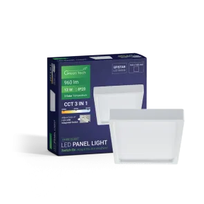 GREEN TECH LED panel Green Tech 12W, 3CCT, surface-mounted, square - CX-S02-12-3CCT