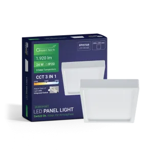 GREEN TECH LED panel Green Tech 24W, 3CCT, nadgradni, kvadratni - CX-S02-24-3CCT