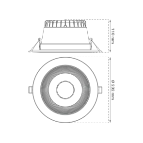GREEN TECH LED downlight Green Tech 28W, 3CCT, diameter 195-210 mm - DWE-28W
