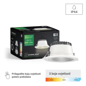 GREEN TECH LED svetilka Green Tech 20W, 3CCT, premer 145-155 mm - DWE-20W