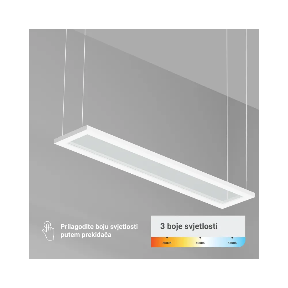 GREEN TECH LED kristalna panel visilica Green Tech 40W, 3CCT, 120 lm/W, 300x12 - LLP-40W