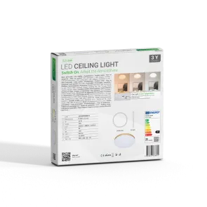 GREEN TECH LED stropna svetilka Green Tech 36W, 3CCT, 40 cm, leseni okvir - CLE-36W