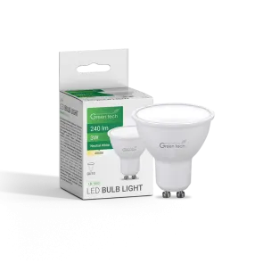 GREEN TECH LED bulb Green Tech 3W, 4000K, GU10, IP20, Sanan chip - LB-1002