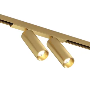 Dvojna tirna svetilka 2×8W 3000K 48V medenina SHINE (DK/EU-5742-SB)