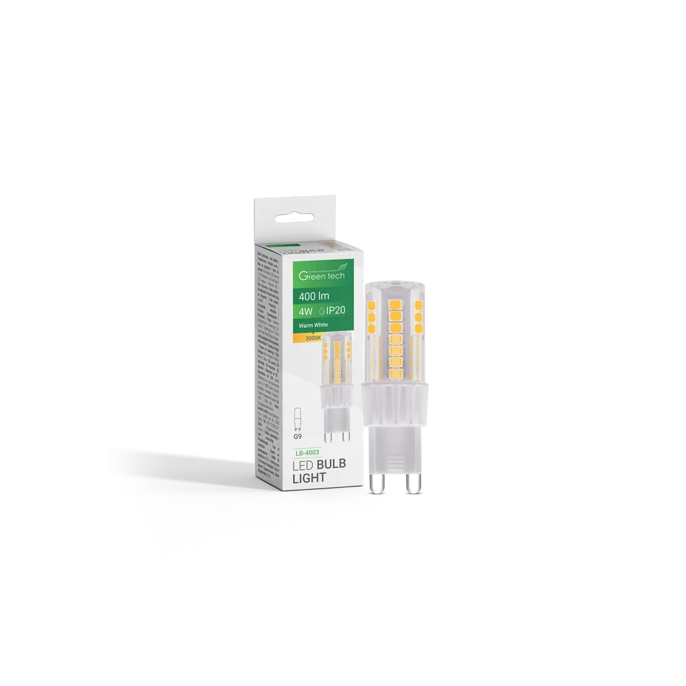 GREEN TECH LED bulb Green Tech 4W, 3000K, G9, IP20, San`an chip - LB-4003