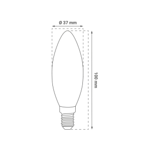 GREEN TECH LED bulb Green Tech 5W, 6000K, E14, C37, IP20, Sanan chip - LB-1203