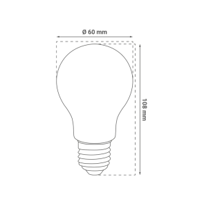 GREEN TECH LED filament bulb Green Tech 8W, 2300K, E27, AC220V, A60, amber, dimmable - LFB-5002