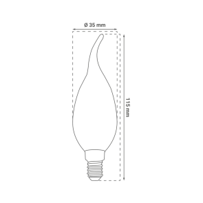 GREEN TECH LED filamentska žarnica Green Tech 6W, 2300K, E14, AC220V, C35T, jantarna, nastavljiva - LFB-5102
