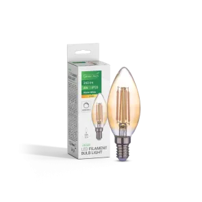 GREEN TECH LED filament bulb Green Tech 4W, 2700K, E14, AC220V, C35, amber, dimmable - LFB-5201
