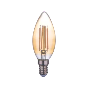 GREEN TECH LED filamentska žarnica Green Tech 4W, 2700K, E14, AC220V, C35, jantarna, zatemnjiva - LFB-5201