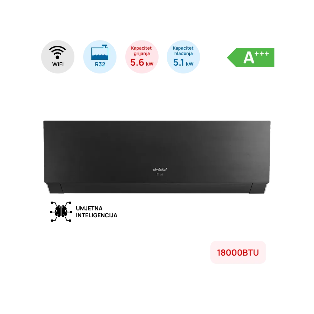 TOYOTOMI Air Conditioner TOYOTOMI Erai 356BV 5.1kW A+++, ALL DC Inverter, – 25°C ~ 50°C, HEPA 3+ - CTN/CTG-356BV
