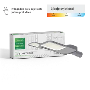 GREEN TECH LED ulična svetilka. Green Tech 150W, 19500lm, Philips LED, 3 CCT 3000K-4000K-6000K - S10B-150W