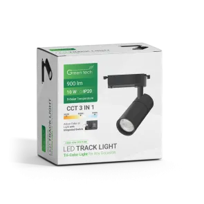 GREEN TECH LED tirna svetilka Green Tech 10W, 3 CCT, črna barva - L068-10W-3CCT-BK