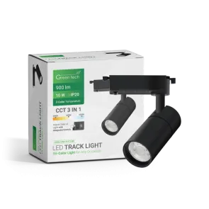 GREEN TECH LED tirna svetilka Green Tech 10W, 3 CCT, črna barva - L068-10W-3CCT-BK