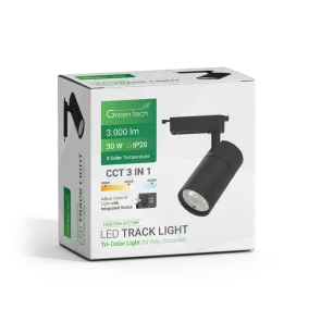 GREEN TECH LED tirna svetilka Green Tech 30W, 3 CCT, črna barva - L068-30W-3CCT-BK