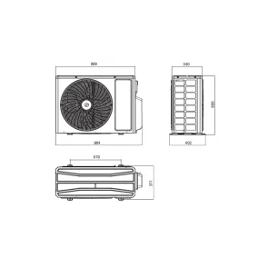 TOYOTOMI Multi Split TOYOTOMI Outdoor Unit 7.1kW, 3 Outputs, 3 x 6.35 (1/4") - MULR32-24INV-3