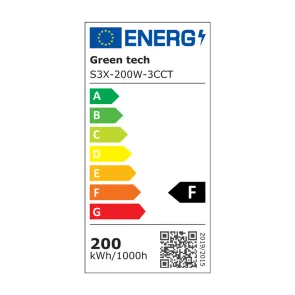 GREEN TECH LED floodlight Green Tech, 200W, 3CCT, IP65, aluminum - S3X-200W-3CCT