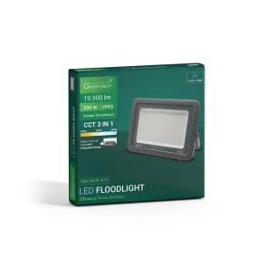 GREEN TECH LED floodlight Green Tech, 200W, 3CCT, IP65, aluminum - S3X-200W-3CCT