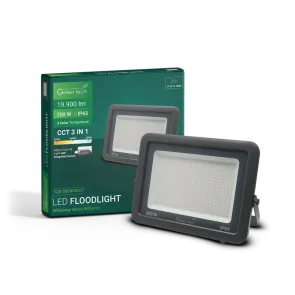 GREEN TECH LED floodlight Green Tech, 200W, 3CCT, IP65, aluminum - S3X-200W-3CCT