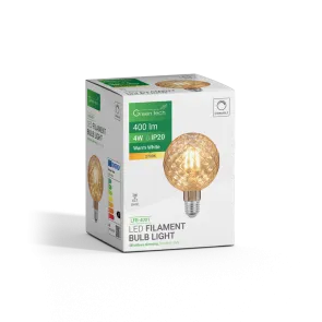 GREEN TECH LED filament žarnica Green Tech 4W, 2700K, E27, AC220V, amber, nastavljiva - LFB-4001