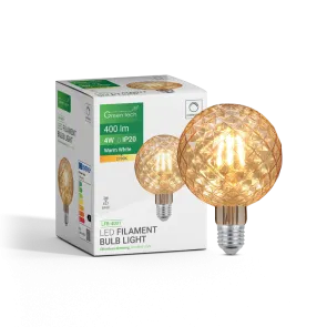 GREEN TECH LED filament žarnica Green Tech 4W, 2700K, E27, AC220V, amber, nastavljiva - LFB-4001