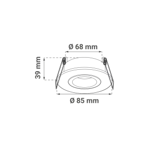 GREEN TECH LED Bulb Housing Green Tech, GU10, IP65, black color, 85 mm - DWC-R1B