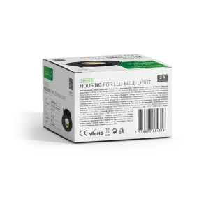 GREEN TECH LED Bulb Housing Green Tech, GU10, IP65, black color, 85 mm - DWC-R1B