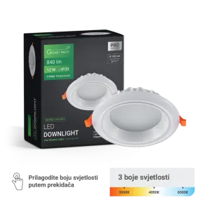 GREEN TECH LED svetilka Green Tech 12W, 3 CCT, okrogla - DW-R03-12W-3CCT