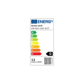 GREEN TECH LED svetilka Green Tech 12W, 3 CCT, okrogla - DW-R03-12W-3CCT