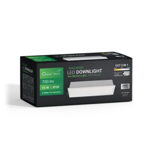 GREEN TECH LED downlight Green Tech 10W, 3 CCT, rectangular - DW-S02-10W-3CCT