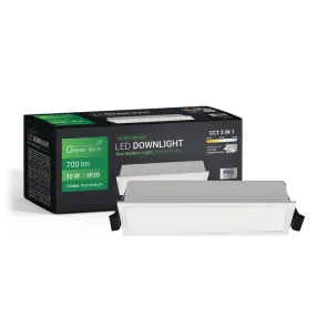 GREEN TECH LED downlight Green Tech 10W, 3 CCT, rectangular - DW-S02-10W-3CCT