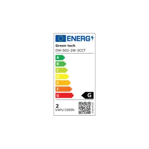 GREEN TECH LED svetilka Green Tech 2W, 3 CCT, pravokotna - DW-S02-2W-3CCT