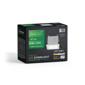 GREEN TECH LED svetilka Green Tech 2W, 3 CCT, pravokotna - DW-S02-2W-3CCT