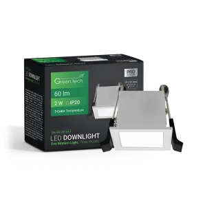 GREEN TECH LED svetilka Green Tech 2W, 3 CCT, pravokotna - DW-S02-2W-3CCT