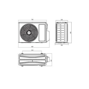 TOYOTOMI Multi split TOYOTOMI outdoor unit 5.3kW, 2 outlets, 2 x 6.35 (1/4") - MULR32-18INV-2