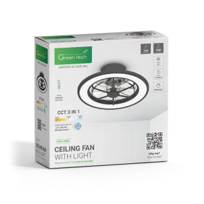 GREEN TECH Stropni ventilator s svetilko Green Tech, 18", 40W, 3CCT, črn - FNX-18BK