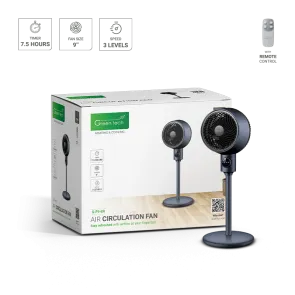 GREEN TECH Fan with Stand Green Tech 35W, 9", timer - G-F9-BR