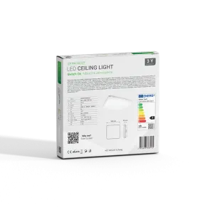 GREEN TECH LED ceiling light Green Tech 18W, 3CCT, 28x28cm, IP54, white - CLW-032S-18W-3CC