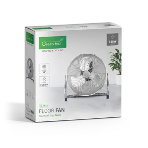 GREEN TECH Talni ventilator Green Tech 120W, 18", bakreni motor, krom barva - FE-45A1