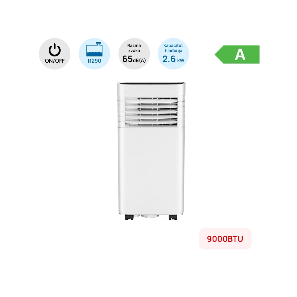 Chigo Prijenosna klima Chigo 9000BTU, 2.6kW, A, R290, bela - SKY-1A-09