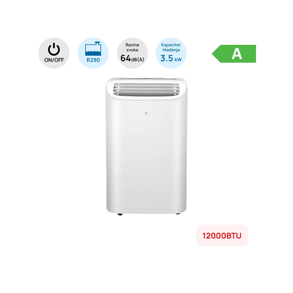 Chigo Portable Air Conditioner Chigo 12000BTU, 3.5kW, A, R290, white - YAC-12CHPB/PD1