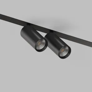Rotary double LED light for track system. Smart rail-mounted LED light. LED strip light