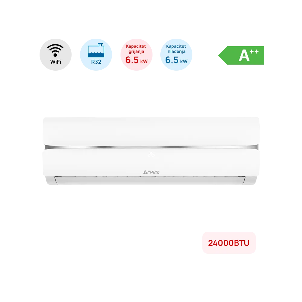 Chigo Multi Split Chigo Indoor Wall Unit 24000BTU, 6.5kW, WiFi - CS-24V3G1D172AW3