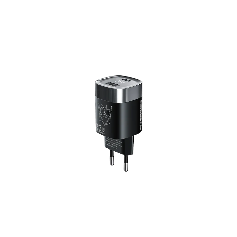 TRANSFORMERS Universal smartphone charger Transformers TF-K01, USB and C output, 33W, black - TF-K01-BK